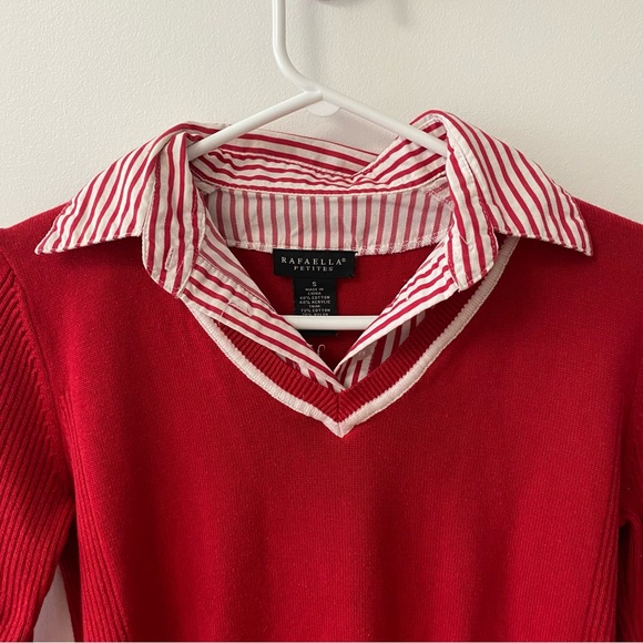 RED COLLARD SWEATER - Picture 3 of 4